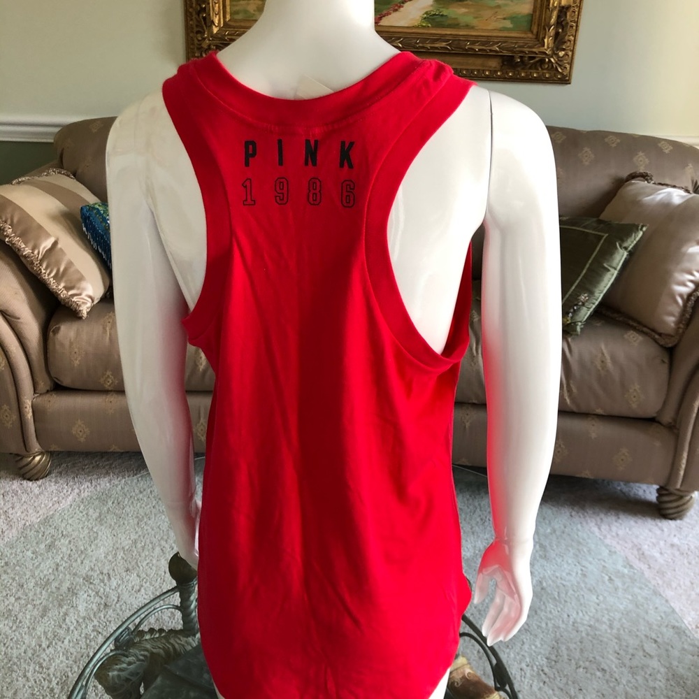 Pink Victoria’s Secret Red Racerback Logo Tank - Picture 3 of 5